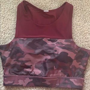 Cameo Burgundy sports bra Crop Top